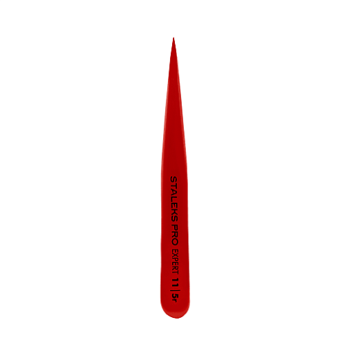 Пинцет для бровей Сталекс / Staleks EXPERT 11 TYPE 5r (точечный), красный TE-11/5r