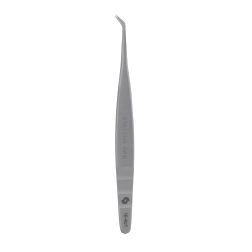 Professional eyelash tweezers Staleks EXPERT 40 TYPE 1 (L-shaped,50') TE-40/1
