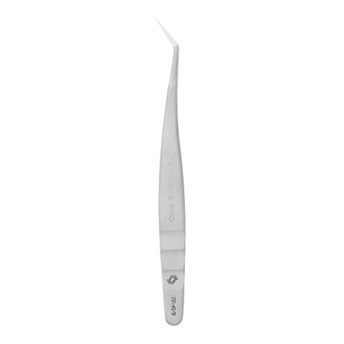 Professional eyelash tweezers Staleks EXPERT 41 TYPE 9 (L-shaped,35') TE-41/9