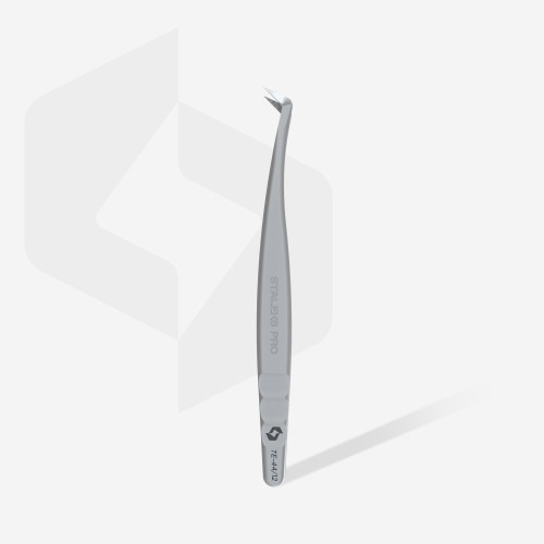 Professional eyelash tweezers with fiber tips EXPERT 44 TYPE 12 (L-shaped, 65) Staleks Pro (TE-44/12) 