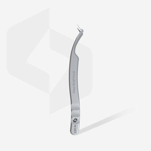 Professional eyelash tweezers with fiber tips EXPERT 45 TYPE 2 (L-shaped, 40) Staleks Pro (TE-45/2)
